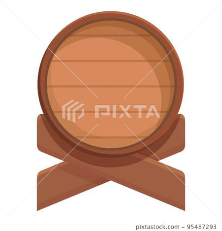 Interior alcohol icon cartoon vector. Wine barrel. Store drink 95487293