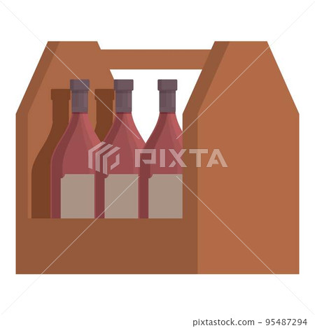 Handle wine bottle box icon cartoon vector. Cellar winery. Store drink Handle wine bottle box icon cartoon vector. Cellar winery. Store drink 95487294