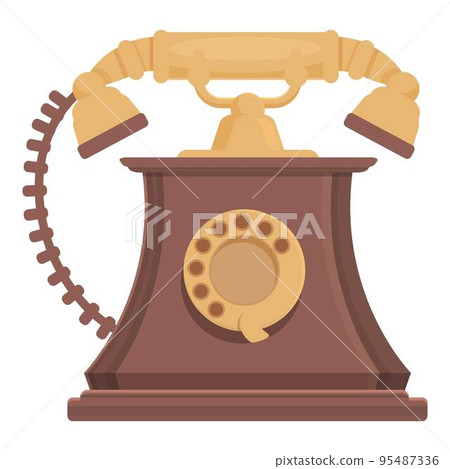 Retro telephone icon cartoon vector. Device equipment. Button style Retro telephone icon cartoon vector. Device equipment. Button style 95487336