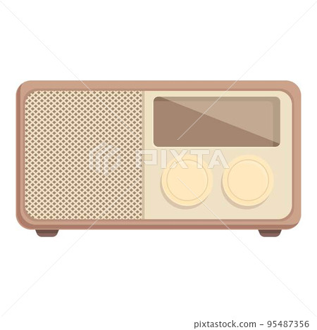 Old home radio icon cartoon vector. Music device. Stereo device Old home radio icon cartoon vector. Music device. Stereo device 95487356