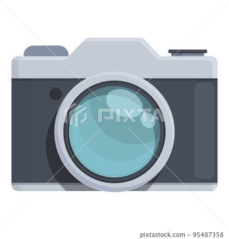 Big lens camera icon cartoon vector. Old device. Fashion style Big lens camera icon cartoon vector. Old device. Fashion style 95487358