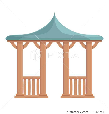 Pergola house icon cartoon vector. Wedding building. Shelter wood 95487418