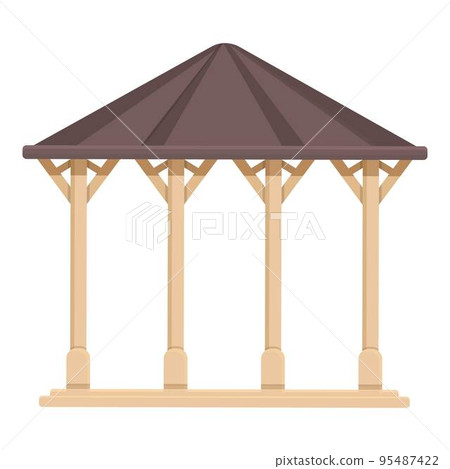 Spring shelter icon cartoon vector. Park building. Wood nature 95487422