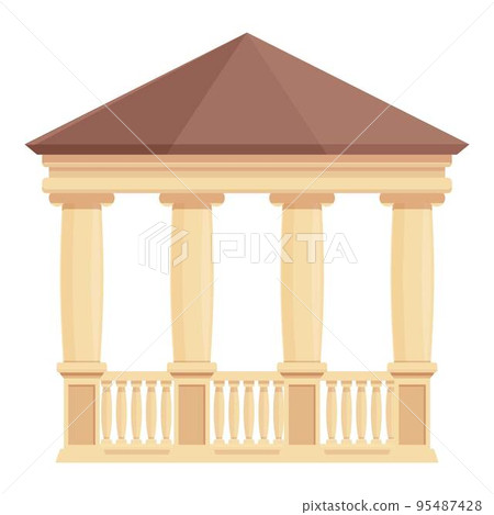 Shelter art icon cartoon vector. Pergola house. Building park Shelter art icon cartoon vector. Pergola house. Building park 95487428