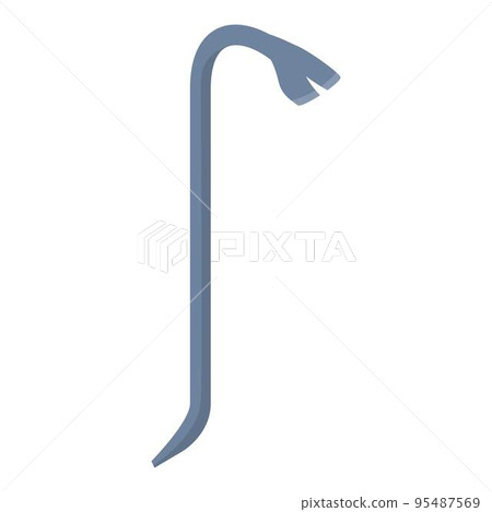 Crowbar tool icon cartoon vector. Hand design. Metal tool Crowbar tool icon cartoon vector. Hand design. Metal tool 95487569