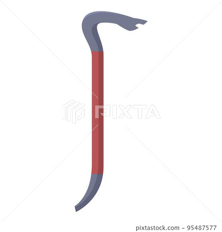 Construction crowbar icon cartoon vector. Hand design. Metal bar Construction crowbar icon cartoon vector. Hand design. Metal bar 95487577