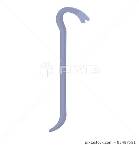 Crowbar design icon cartoon vector. Hand burglary. Metal bar Crowbar design icon cartoon vector. Hand burglary. Metal bar 95487581