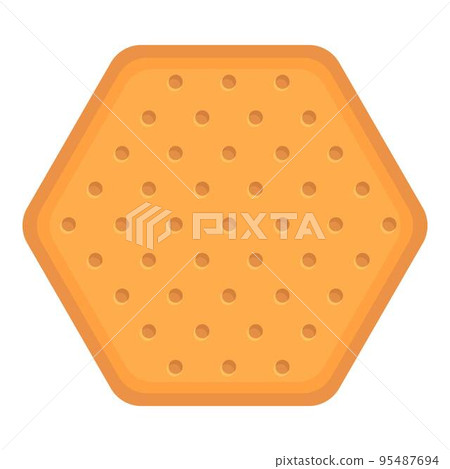 Hexagon cracker icon cartoon vector. Cookie food. Chip sweet 95487694