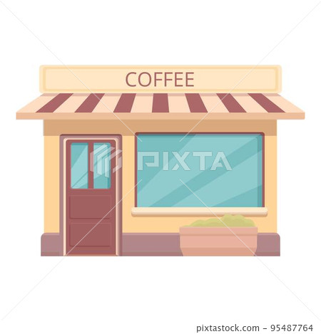 Coffee street shop icon cartoon vector. Park food. Urban summer 95487764