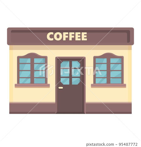Coffee icon cartoon vector. Street market. Food shop Coffee icon cartoon vector. Street market. Food shop 95487772