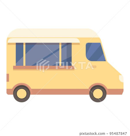 Van food icon cartoon vector. Street truck. Shop park Van food icon cartoon vector. Street truck. Shop park 95487847