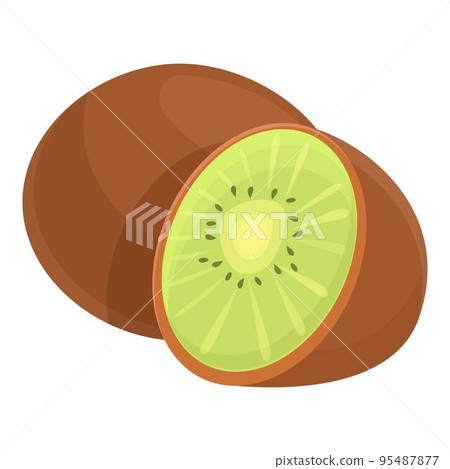 Kiwi fruit icon cartoon vector. Green fruit. Tropical kiwi 95487877