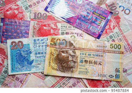 五顏六色的港元紙幣 | 外幣 | 外幣 95487884