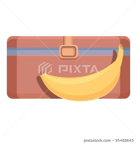 Banana lunch box icon cartoon vector. Food bag. Snack meal Banana lunch box icon cartoon vector. Food bag. Snack meal 95488643