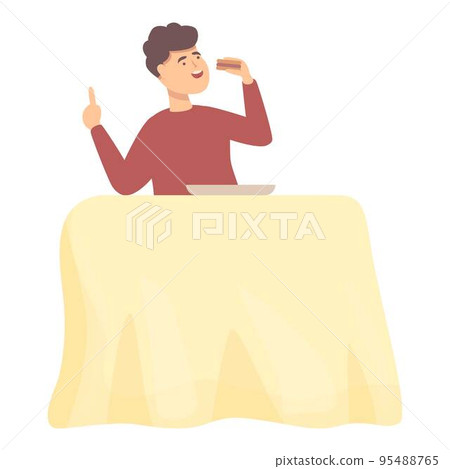 Rating restaurant icon cartoon vector. Food critic. Safety cooking Rating restaurant icon cartoon vector. Food critic. Safety cooking 95488765