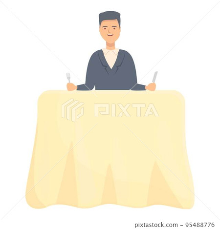 Man cooking icon cartoon vector. Food critic. Safety restaurant 95488776