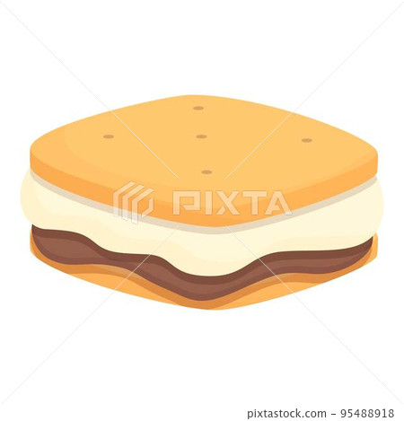 Marshmallow food icon cartoon vector. Campfire fire. Space party 95488918