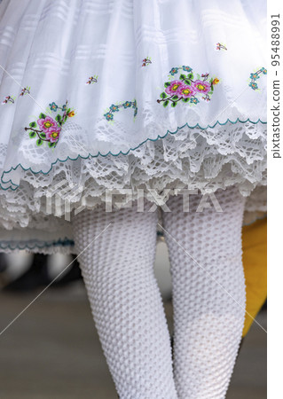 Detail of folk costume, Rakvice, Southern Moravia, Czech Republic 95488991