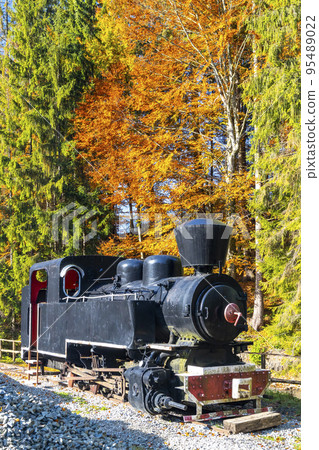 steam locomotive, Museum of Kysuce village, Zilina region, Slovakia steam locomotive, Museum of Kysuce village, Zilina region, Slovakia 95489022