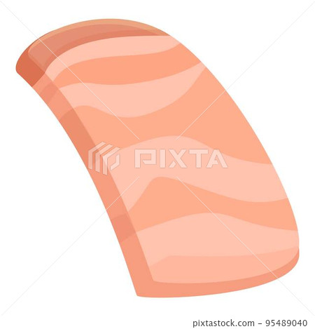 Steak lard icon cartoon vector. Pork meat. Raw bacon 95489040
