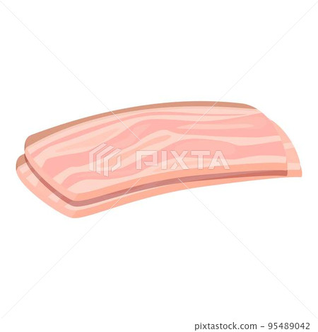 Animal lard icon cartoon vector. Pork meat. Fat bone 95489042