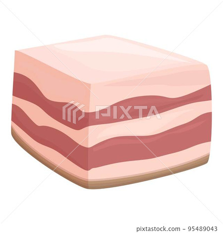 Protein lard icon cartoon vector. Pork meat. Sausage bacon 95489043