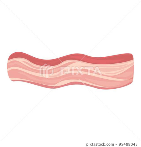 Fillet lard icon cartoon vector. Fat salami. Raw bacon 95489045