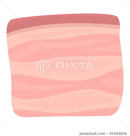Supermarket lard icon cartoon vector. Pork meat. Sausage steak Supermarket lard icon cartoon vector. Pork meat. Sausage steak 95489048