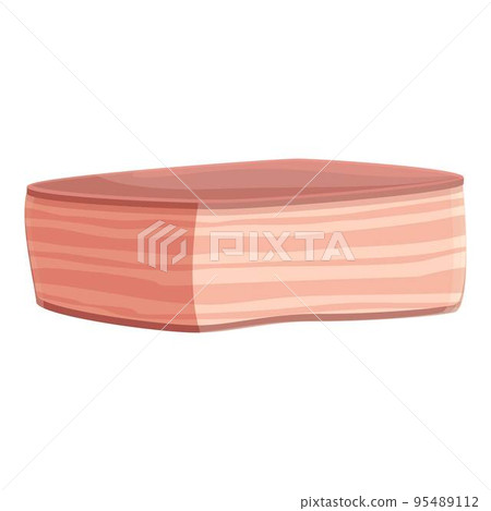 Beef lard icon cartoon vector. Pork meat. Raw bacon Beef lard icon cartoon vector. Pork meat. Raw bacon 95489112