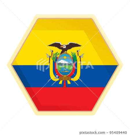 Emblem flag icon cartoon vector. Ecuador travel. National day Emblem flag icon cartoon vector. Ecuador travel. National day 95489440