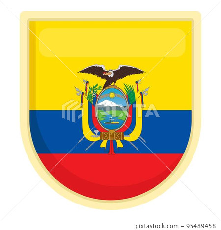 Ecuador emblem icon cartoon vector. Travel culture. Flag paint 95489458