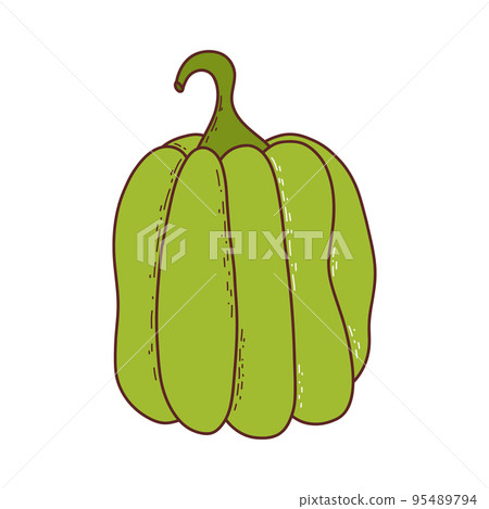 Cute pumpkin. Thanksgiving and halloween element. Vector illustration in hand drawn style Cute pumpkin. Thanksgiving and halloween element. Vector illustration in hand drawn style 95489794
