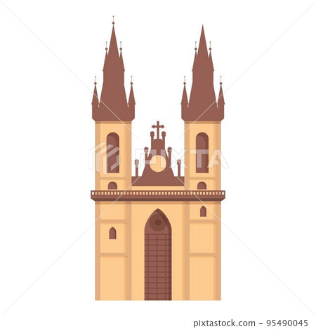 Catholic church icon cartoon vector. Travel country. Tourism flag 95490045