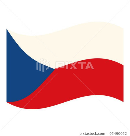 Czech flag icon cartoon vector. Republic state. Water region Czech flag icon cartoon vector. Republic state. Water region 95490052
