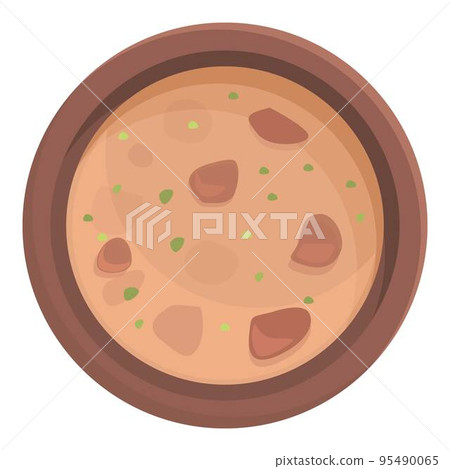 Meat soup icon cartoon vector. Czech republic. Water region 95490065