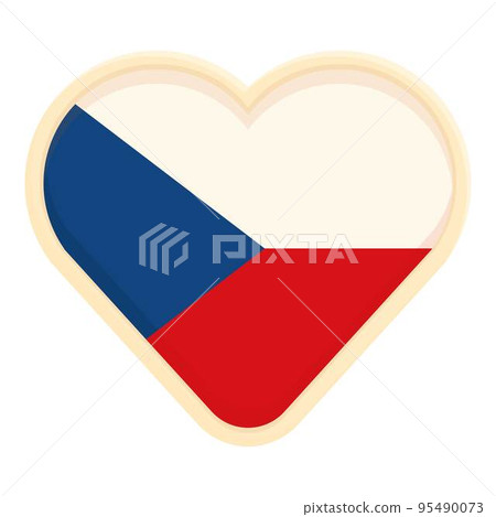 Czech Republic heart flag icon cartoon vector. Landmark travel. Tourism region 95490073
