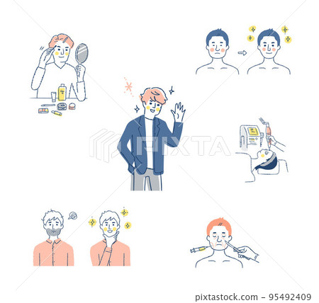 Various scene sets for men's beauty 95492409