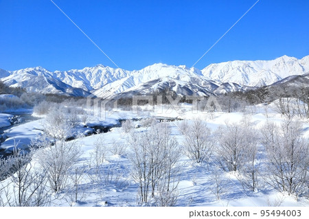 白馬松川的霜和北阿爾卑斯山 95494003