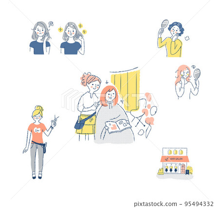 Various scene sets for the hair salon 95494332