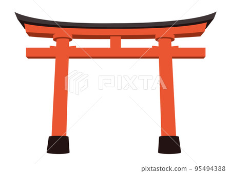 Illustration of red torii Illustration of red torii 95494388