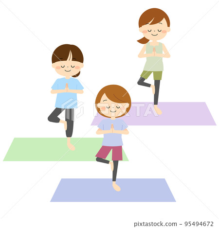 做瑜伽的年輕女性 95494672