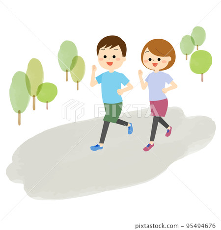 man and woman jogging man and woman jogging 95494676