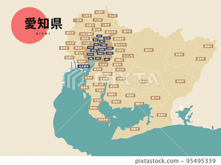 地圖(附地名) - 愛知縣 地圖(附地名) - 愛知縣 95495339