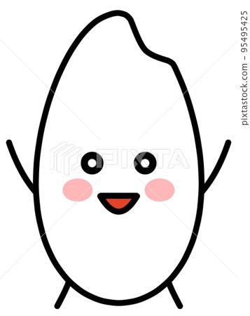 微笑的米粒插圖素材 微笑的米粒插圖素材 95495425