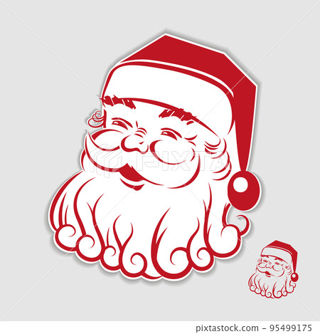Santa Claus face silhouette, isolated design element 95499175