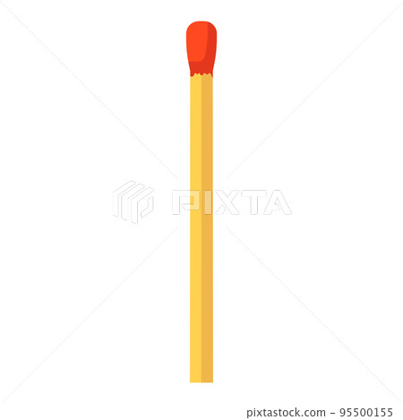 Match wooden stick. Matchstick fire sequence isolated icon . Cartoon burnt element flammable vector illustration Match wooden stick. Matchstick fire sequence isolated icon . Cartoon burnt element flammable vector illustration 95500155