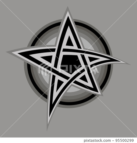 Pentagram sign five pointed star icon. Magical symbol of faith. Simple flat black illustration Pentagram sign five pointed star icon. Magical symbol of faith. Simple flat black illustration 95500299