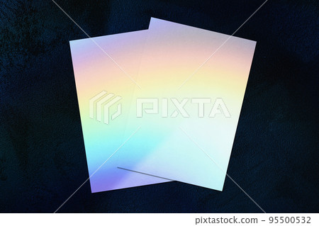 Two empty vertical rectangle poster mockup on blue background Two empty vertical rectangle poster mockup on blue background 95500532