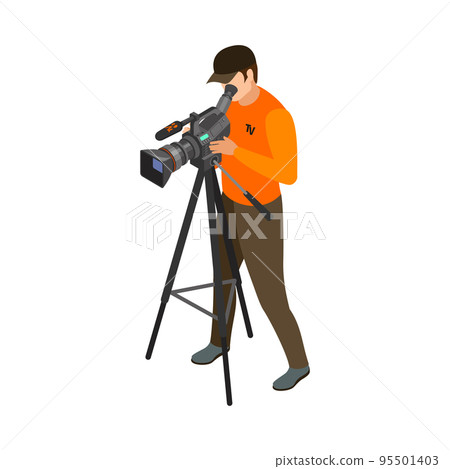 Cameraman Isometric Illustration 95501403