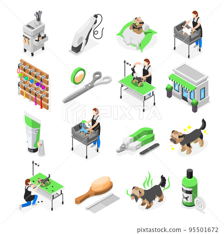 Grooming Salon Icon Set Grooming Salon Icon Set 95501672